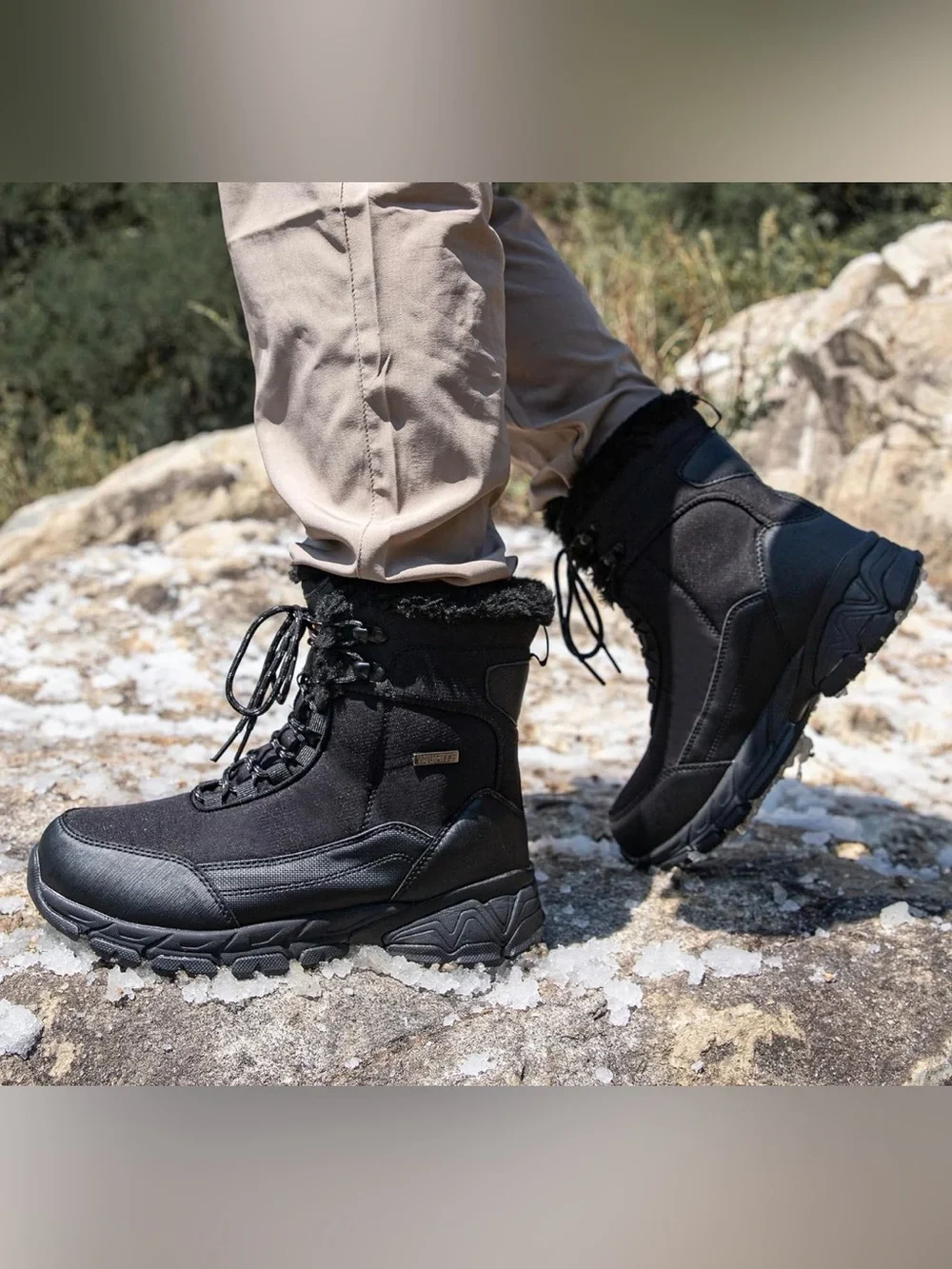 SHULOOK Men’s Waterproof Snow Boots – Size 11.5